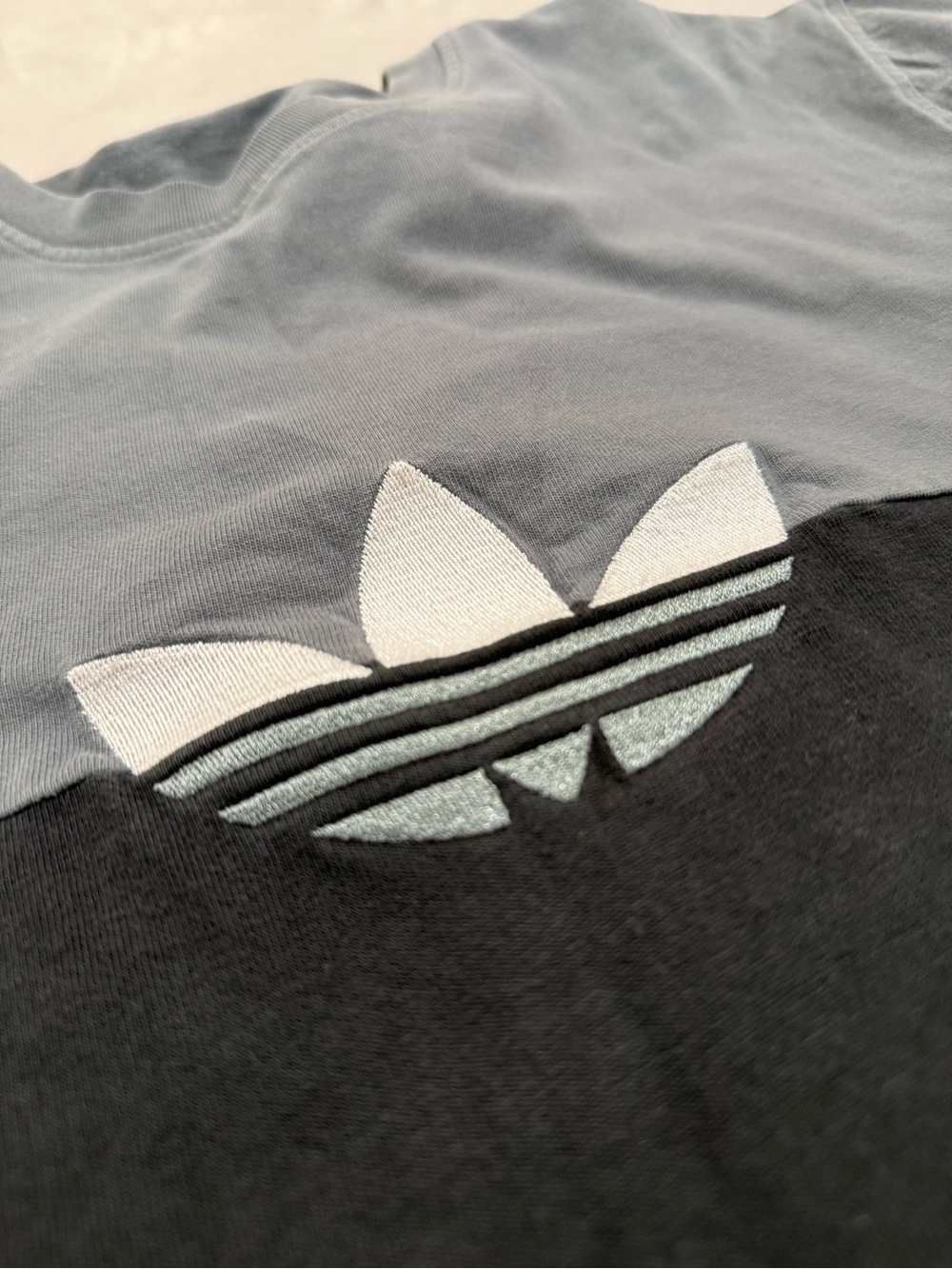 Adidas Color Block Shirt - Black/Blue Gray